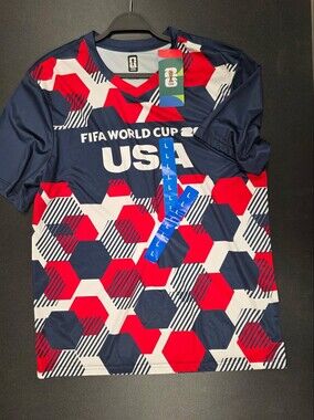USA FIFA World Cup Hexagon-Print - Navy & Red
